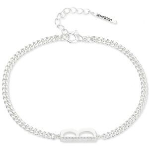 Unwritten Cubic Zirconia Initial Link Bracelet Silver Plated "B" NWT